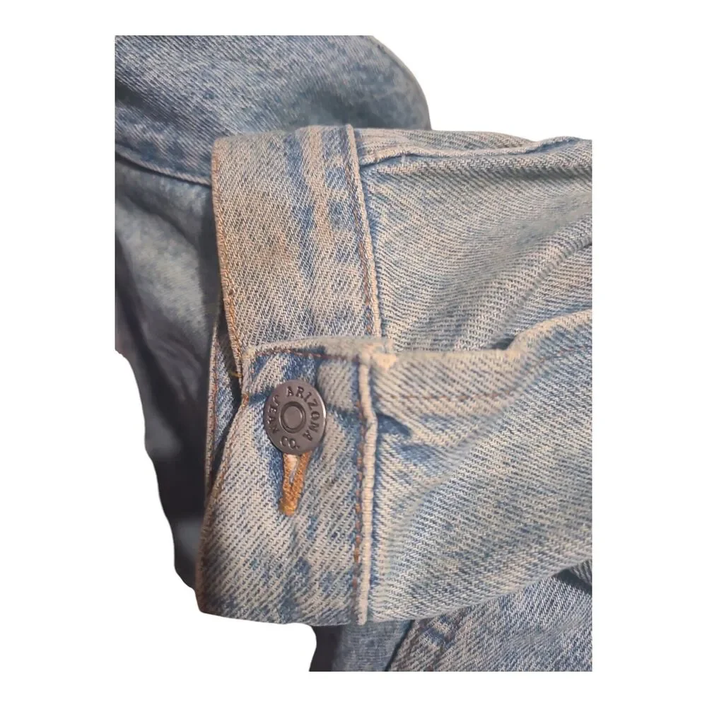 Vtg. 1991 Arizona Jean Co. Denim Jacket Mens XL Made In USA Rugged Distressed